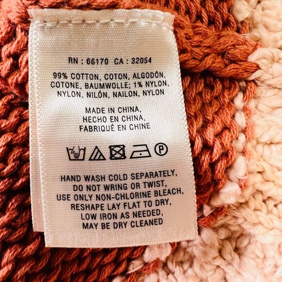 Anthropologie Moth Womens Pink Rust Zip Back Knit Colorblock Sweater Size MP - Picture 5 of 7